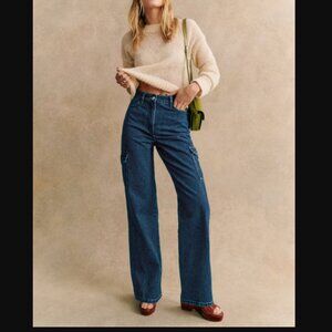 Sezane Flint Trousers - Cargo Jeans Size 40